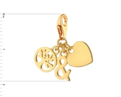 Zawieszka srebrna charms - serce, drzewko