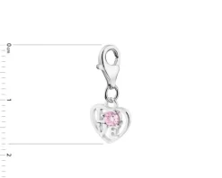 Zawieszka srebrna charms - serce, love