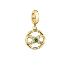 Zawieszka srebrna na bransoletę beads z cyrkoniami - nieskończoność