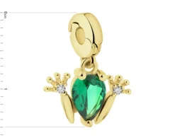 Zawieszka srebrna new charms z cyrkoniami - żaba