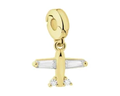 Zawieszka srebrna new charms z cyrkoniami - samolot