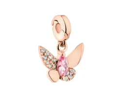 Zawieszka srebrna new charms z cyrkoniami - motyl