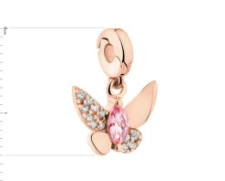 Zawieszka srebrna new charms z cyrkoniami - motyl