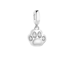 Zawieszka srebrna new charms z cyrkoniami - łapka