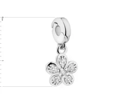 Zawieszka srebrna new charms z cyrkoniami - kwiat