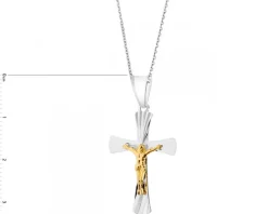 Zawieszka srebrna pozłacana - krzyż