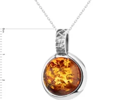 Zawieszka srebrna z bursztynem