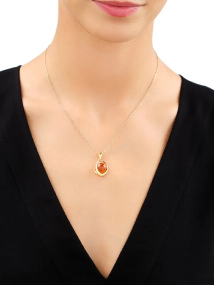 Zawieszka srebrna z bursztynem