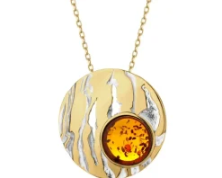 Zawieszka srebrna z bursztynem