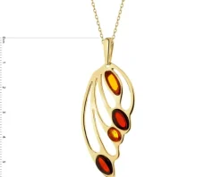 Zawieszka srebrna z bursztynem - skrzydło