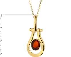 Zawieszka srebrna z bursztynem