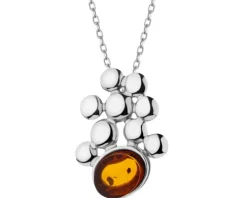 Zawieszka srebrna z bursztynem