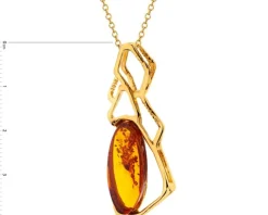 Zawieszka srebrna z bursztynem