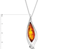 Zawieszka srebrna z bursztynem