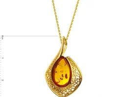 Zawieszka srebrna z bursztynem