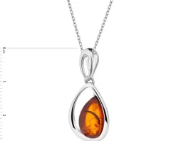 Zawieszka srebrna z bursztynem