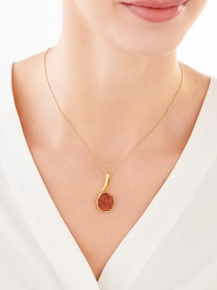 Zawieszka srebrna z bursztynem