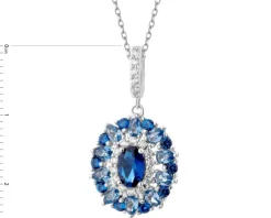 Zawieszka srebrna z cyrkoniami - rozeta