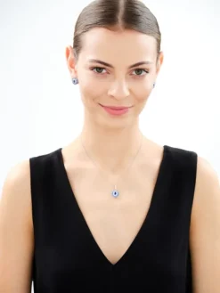 Zawieszka srebrna z cyrkoniami - rozeta