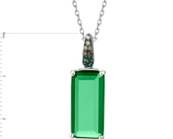 Zawieszka srebrna z cyrkoniami i szlifowanym szkłem