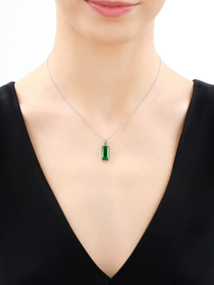 Zawieszka srebrna z cyrkoniami i szlifowanym szkłem