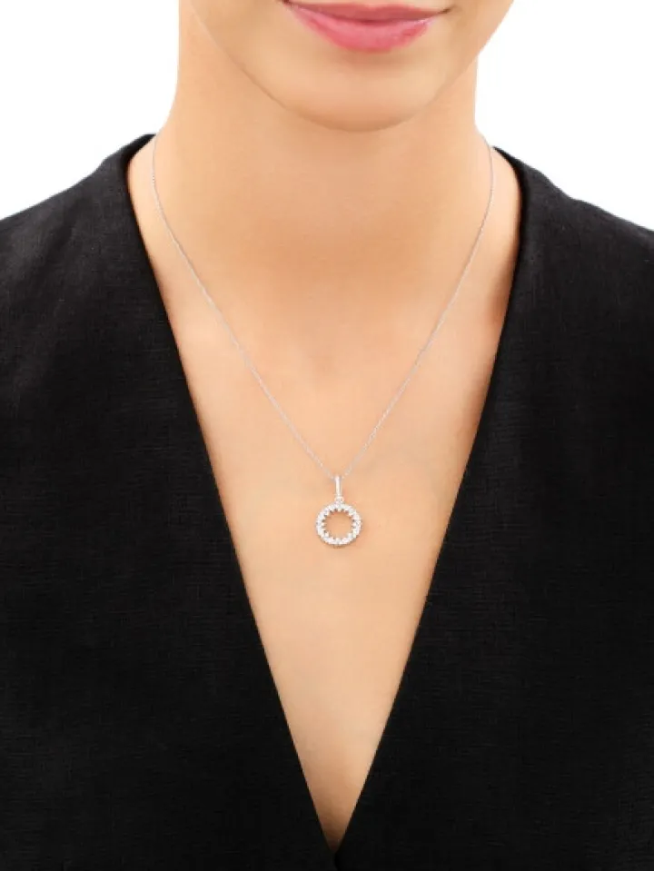 Zawieszka srebrna z cyrkoniami - koło