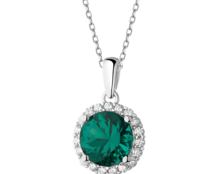 Zawieszka srebrna z cyrkoniami - koło