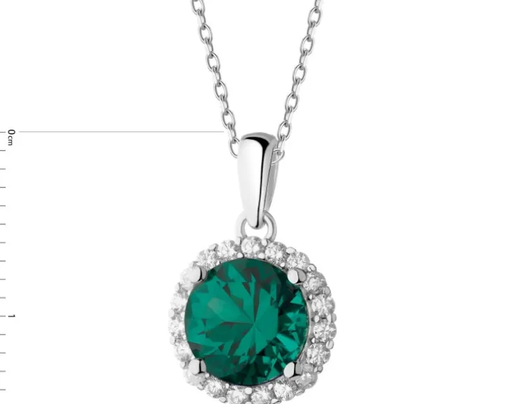 Zawieszka srebrna z cyrkoniami - koło