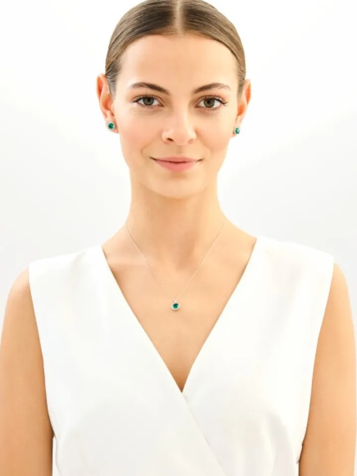 Zawieszka srebrna z cyrkoniami - koło