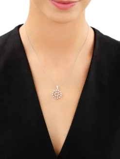 Zawieszka srebrna z cyrkoniami - rozeta