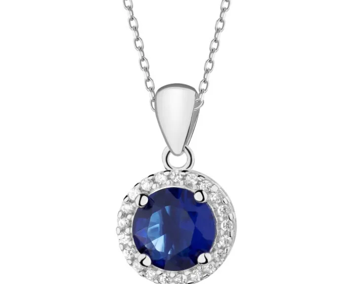 Zawieszka srebrna z cyrkoniami - koło