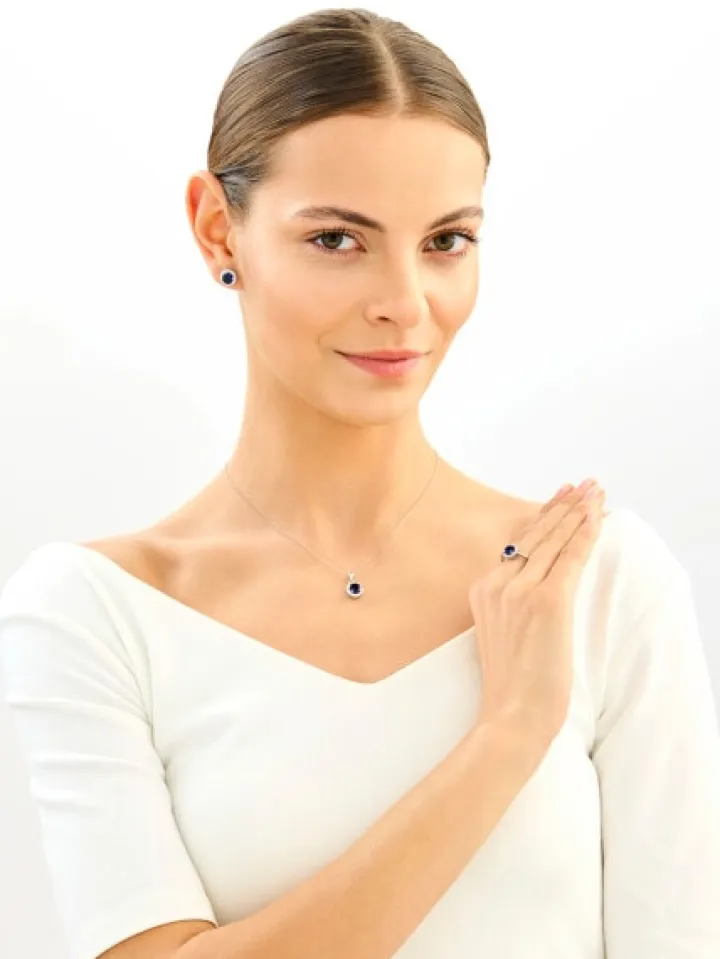 Zawieszka srebrna z cyrkoniami - koło