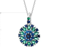 Zawieszka srebrna z cyrkoniami - rozeta