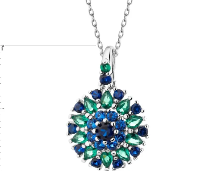 Zawieszka srebrna z cyrkoniami - rozeta