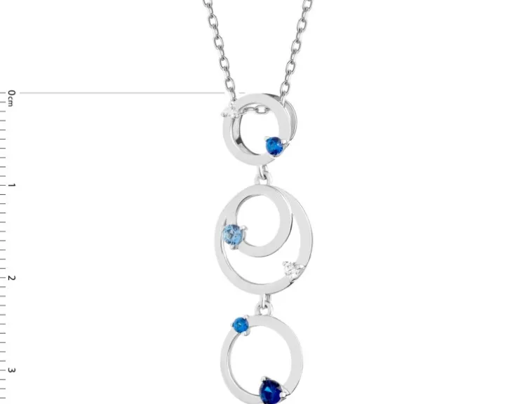 Zawieszka srebrna z cyrkoniami - koła