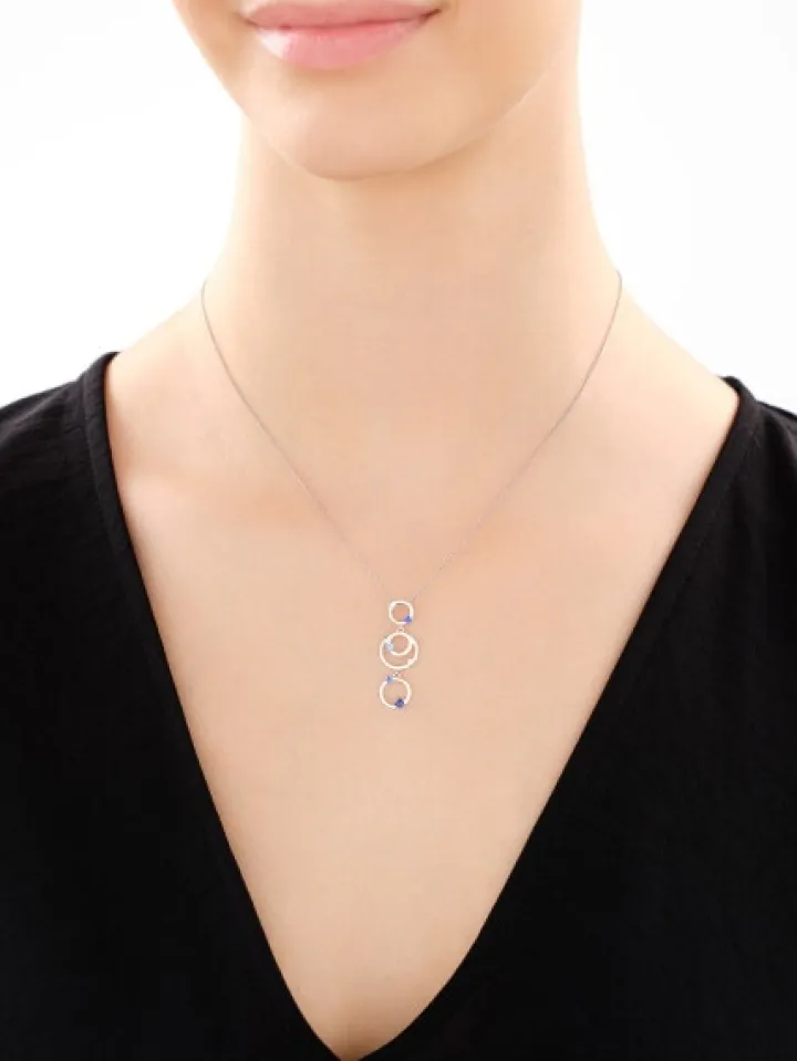 Zawieszka srebrna z cyrkoniami - koła