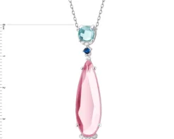 Zawieszka srebrna z cyrkoniami i szlifowanym szkłem