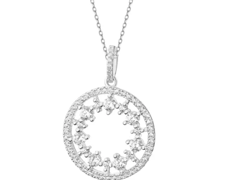 Zawieszka srebrna z cyrkoniami - rozeta