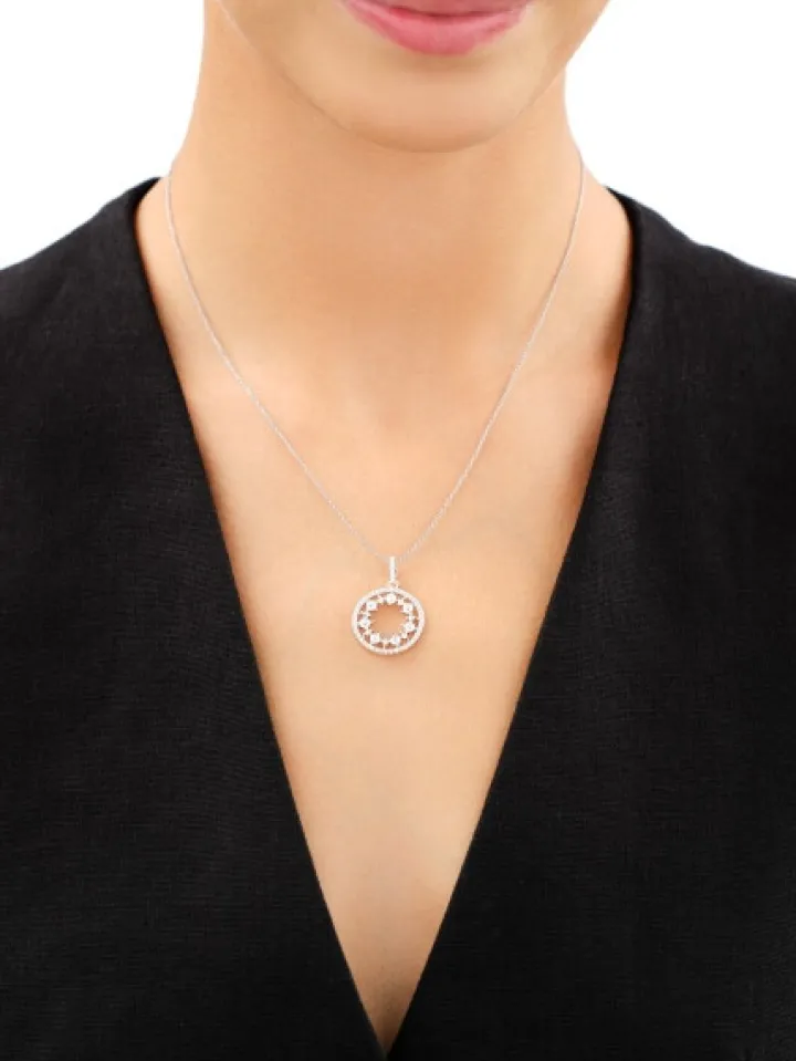 Zawieszka srebrna z cyrkoniami - rozeta