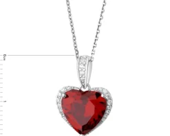 Zawieszka srebrna z cyrkoniami  - serce