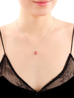 Zawieszka srebrna z cyrkoniami - serce