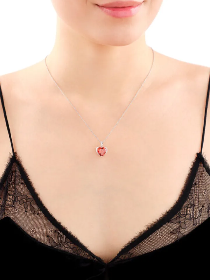 Zawieszka srebrna z cyrkoniami - serce