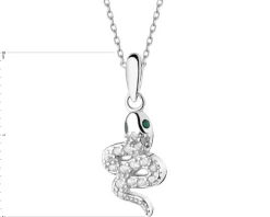 Zawieszka srebrna z cyrkoniami - wąż