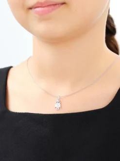 Zawieszka srebrna z cyrkoniami i emalią - Harry Potter, sowa Hedwiga, Warner Bros. Discovery