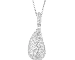 Zawieszka srebrna z cyrkoniami - łezka