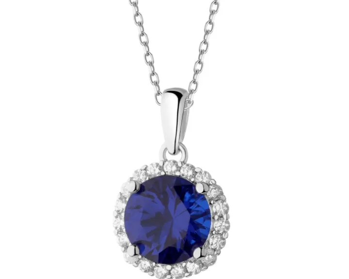 Zawieszka srebrna z cyrkoniami - koło