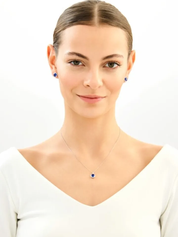 Zawieszka srebrna z cyrkoniami - koło