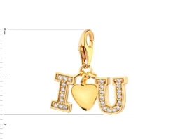 Zawieszka srebrna z cyrkoniami charms - serce, love