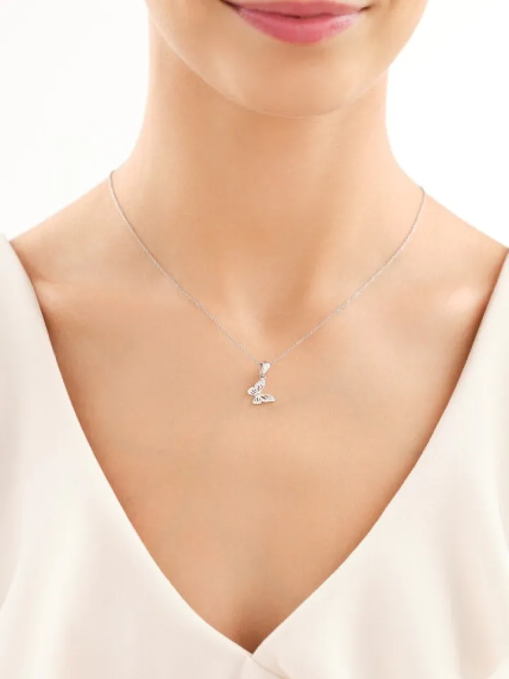 Zawieszka srebrna z cyrkoniami - motyle