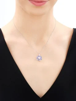 Zawieszka srebrna z cyrkoniami - rozeta